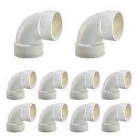 10-Pack 3" PVC DWV 90° Elbow (HUB x HUB)