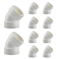 10-Pack 1-1/2" PVC DWV 45° Elbow (HUB x HUB)