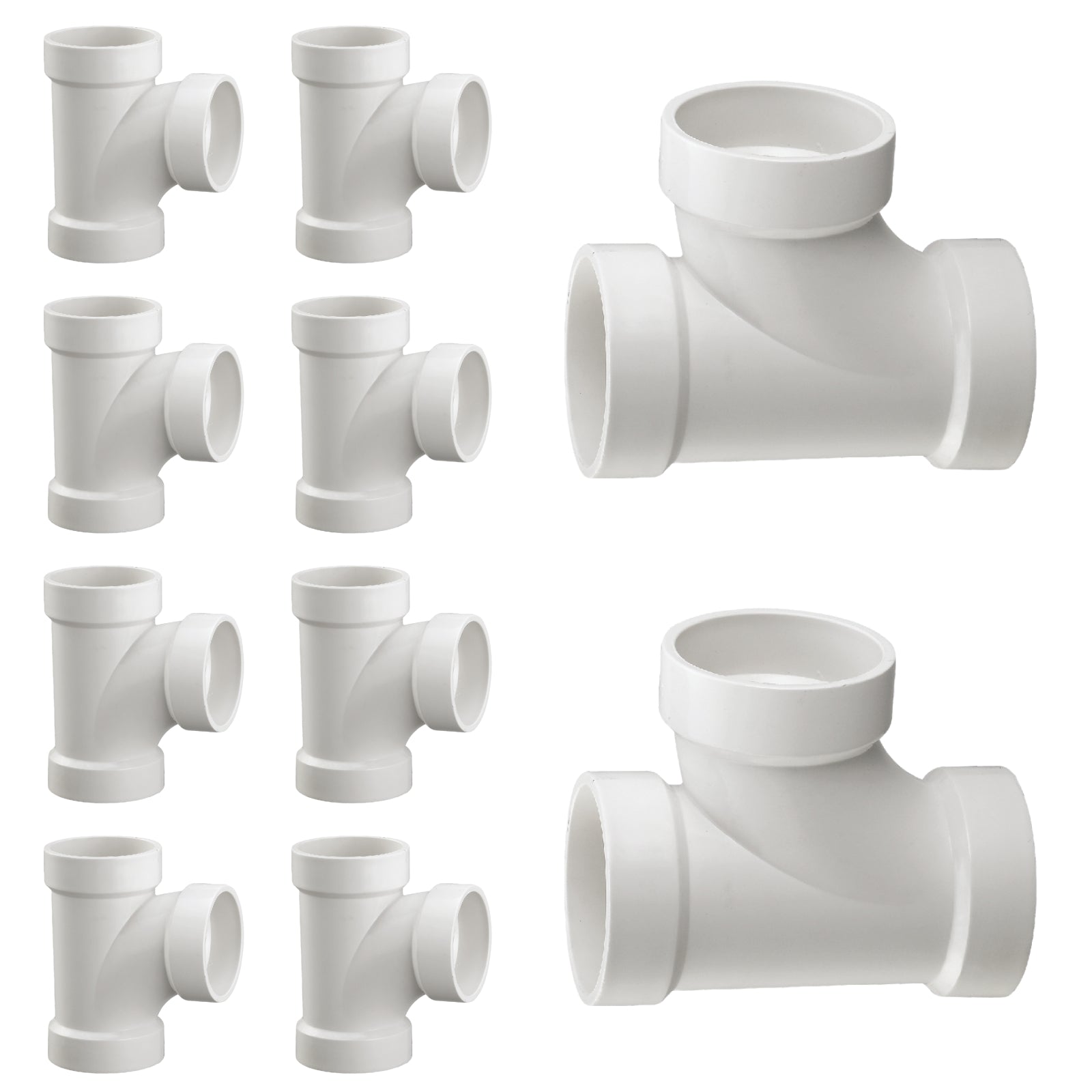 pvc dwv sanitary tee pick size to add 2