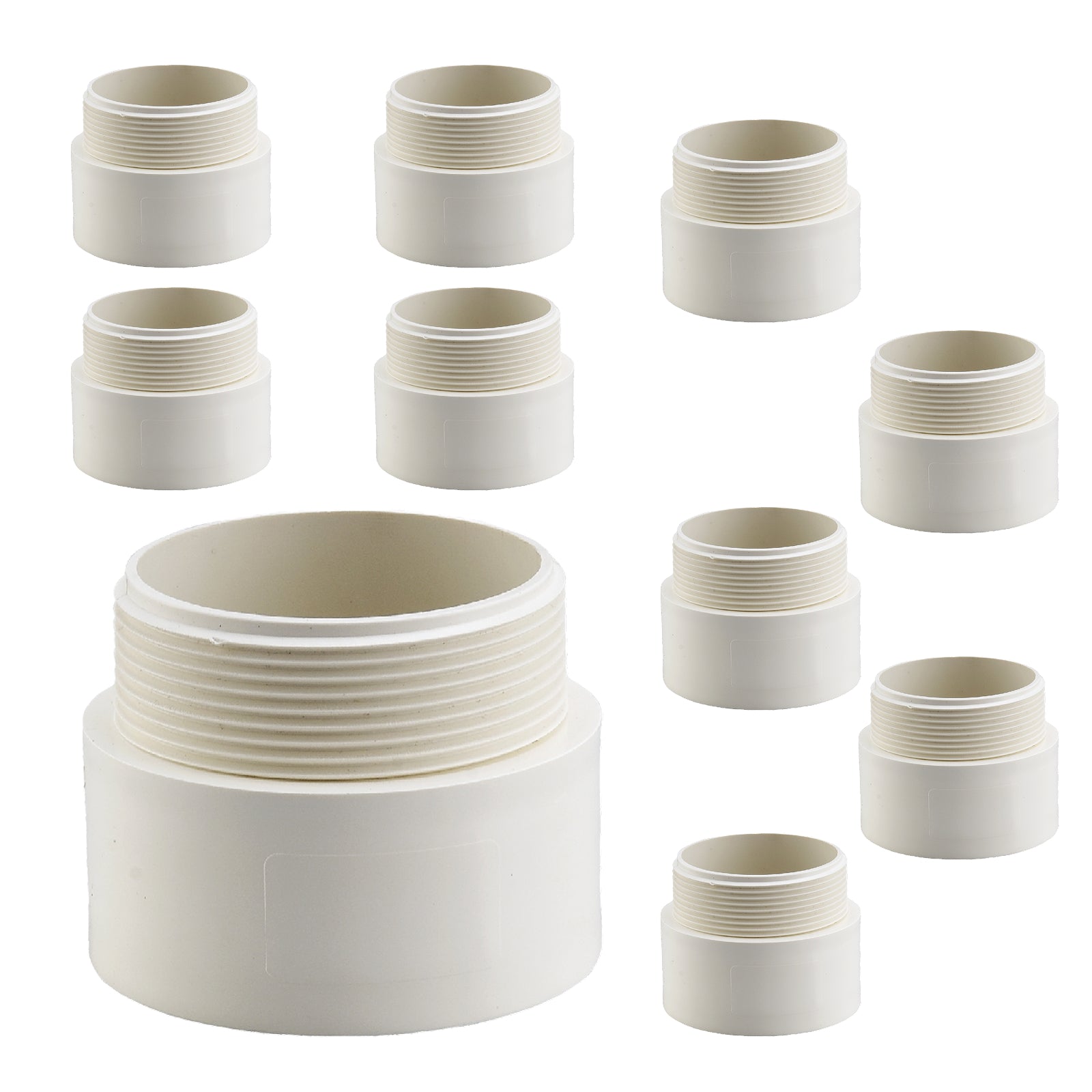 pvc dwv male trap adaper mipt x hub pick size to add 2