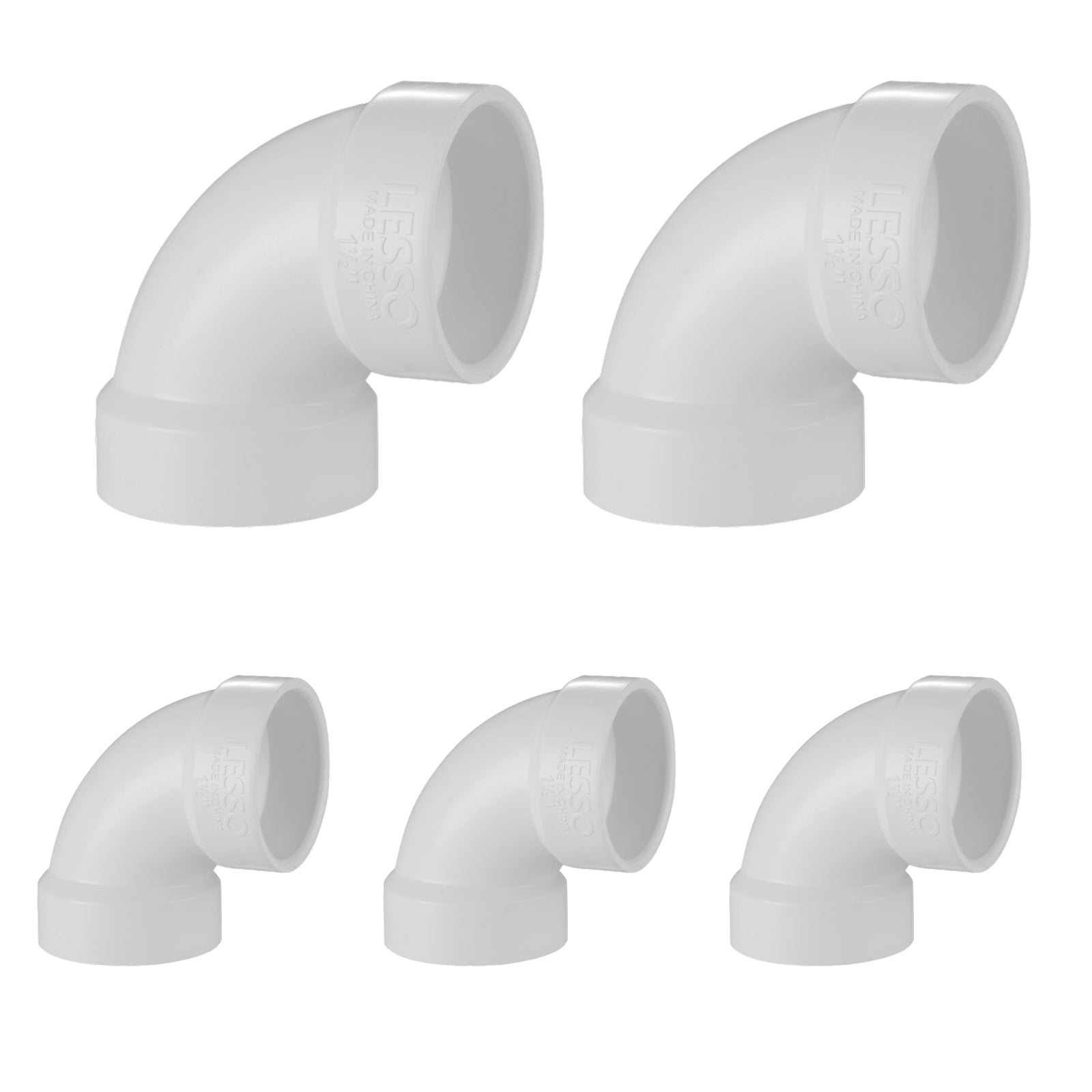 PVC DWV 1/4 Bend Short Turn Elbows H x H (90°) - Pick Size to Add