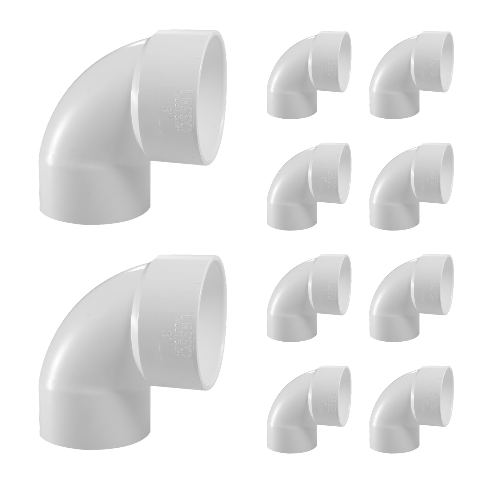 PVC DWV 1/4 Bend Street Elbow-Short Turn SPG x H (90°) - Pick Size to Add