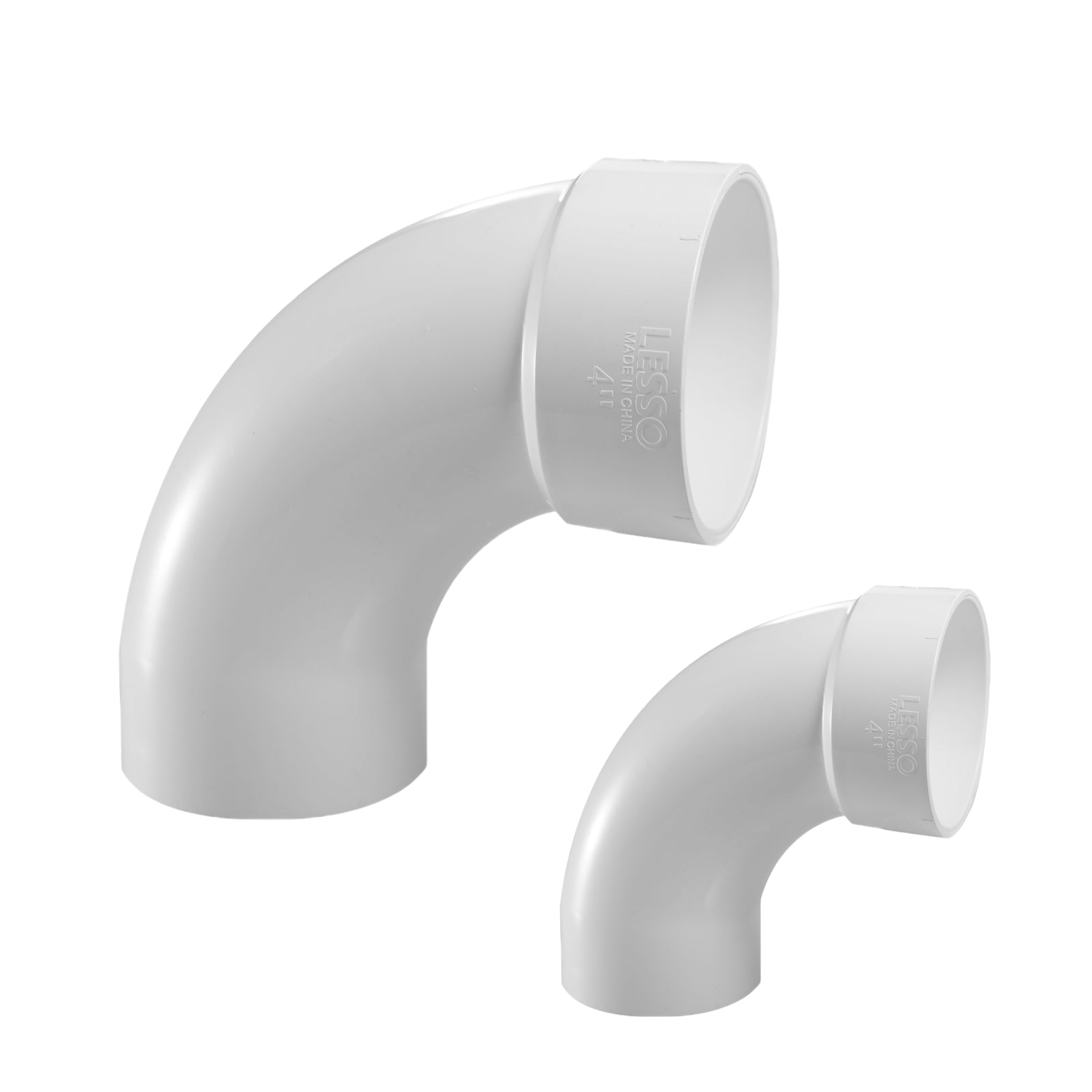 PVC DWV 90° Long Sweep Street Elbow (SPG x HUB) - Pick Size to Add