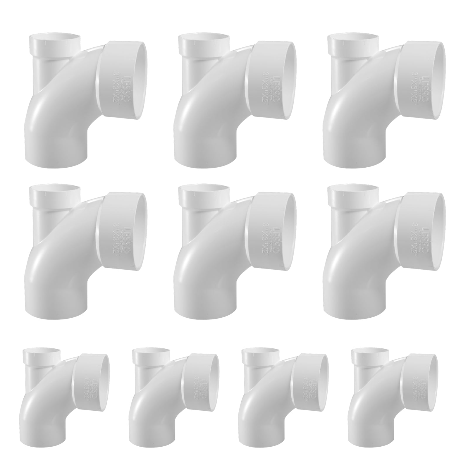 PVC DWV 1/4 Bend, Street w/ Low Heel Inlet (H x S x H) - Pick Size to Add