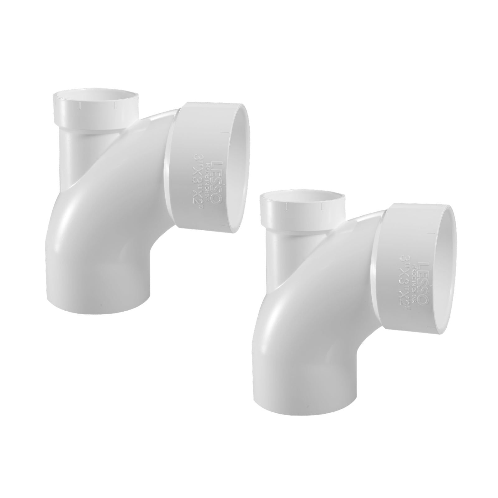 PVC DWV 1/4 Bend, Street w/ Low Heel Inlet (H x S x H) - Pick Size to Add