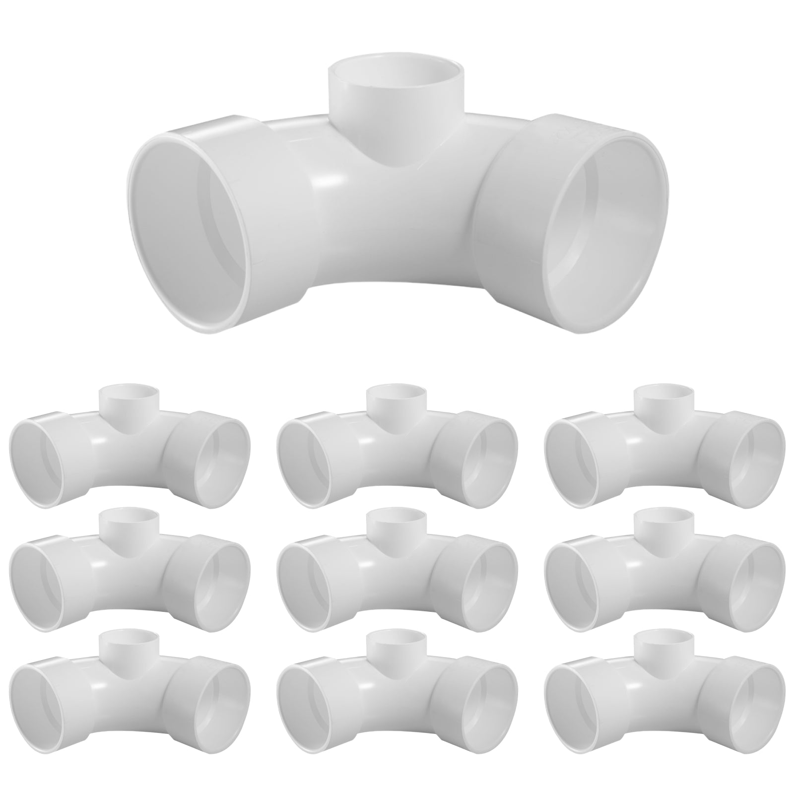 PVC DWV Long Sweep 1/4 Bend Elbow w/Side Inlet (All x HUB) - Pick Size to Add