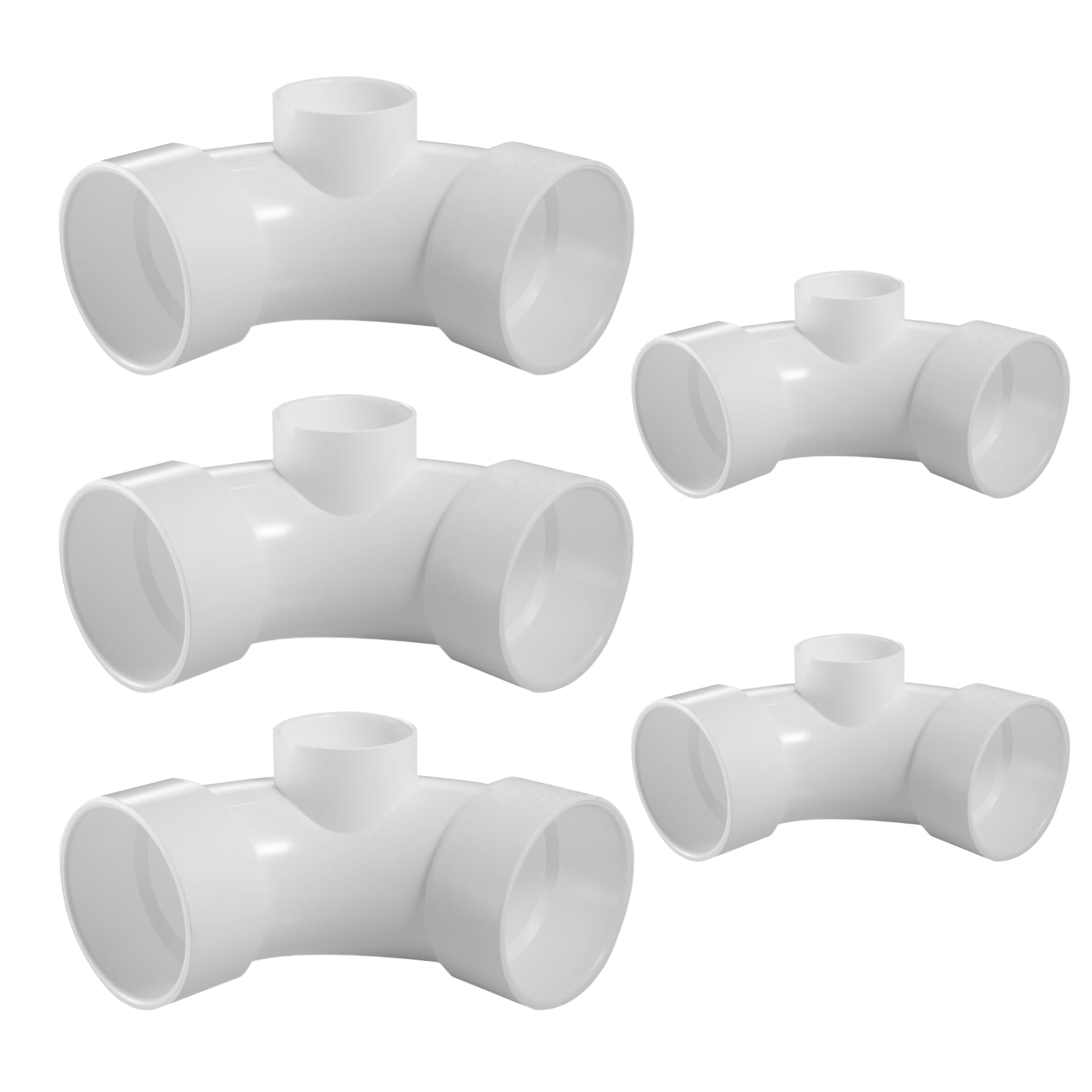 PVC DWV Long Sweep 1/4 Bend Elbow w/Side Inlet (All x HUB) - Pick Size to Add