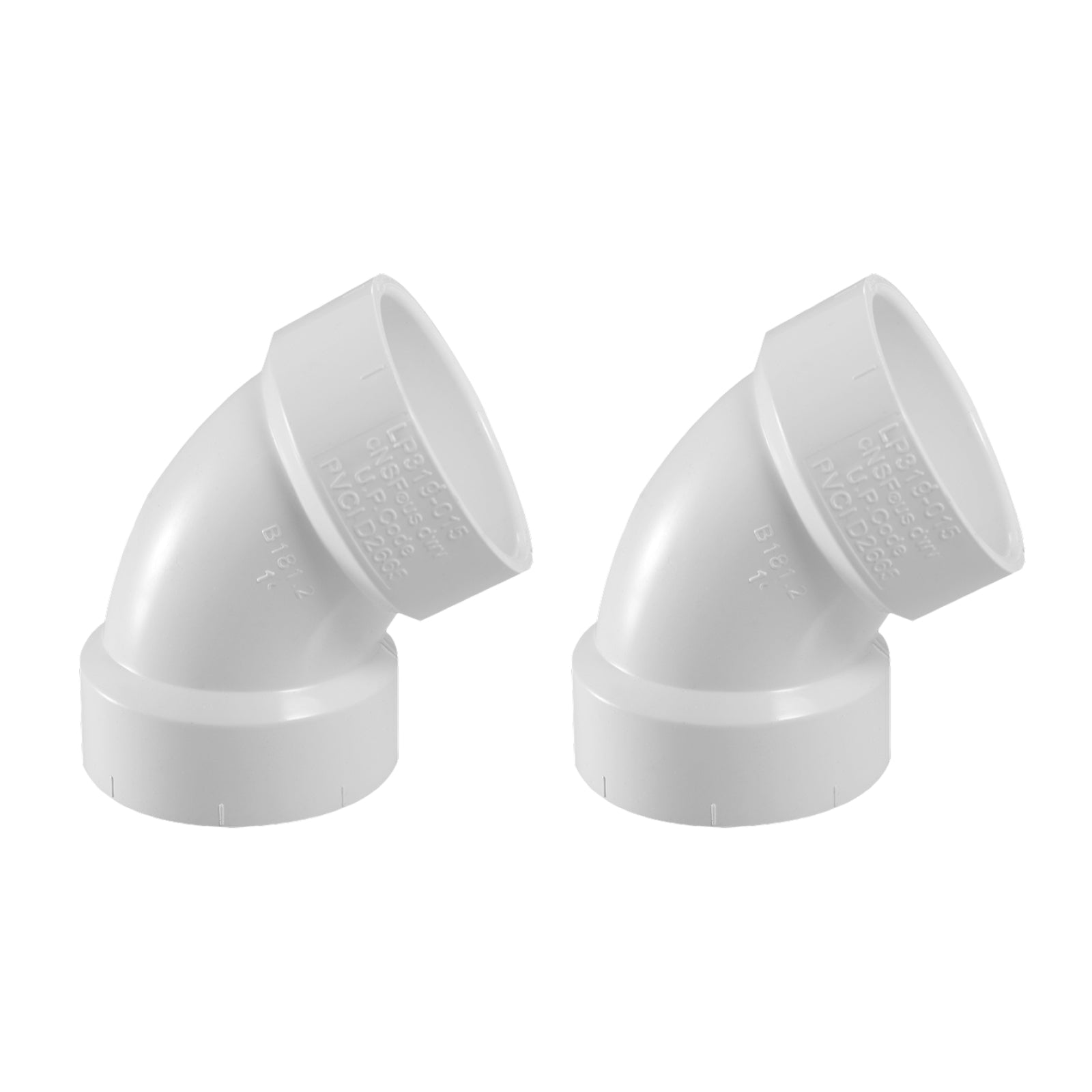 PVC DWV 1/6 Bend Elbows H x H (60°) - Pick Size to Add