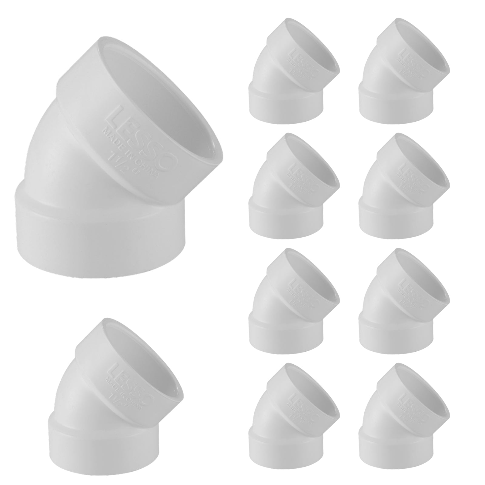 PVC DWV 1/8 Bend Short Turn Elbows H x H - Pick Size to Add