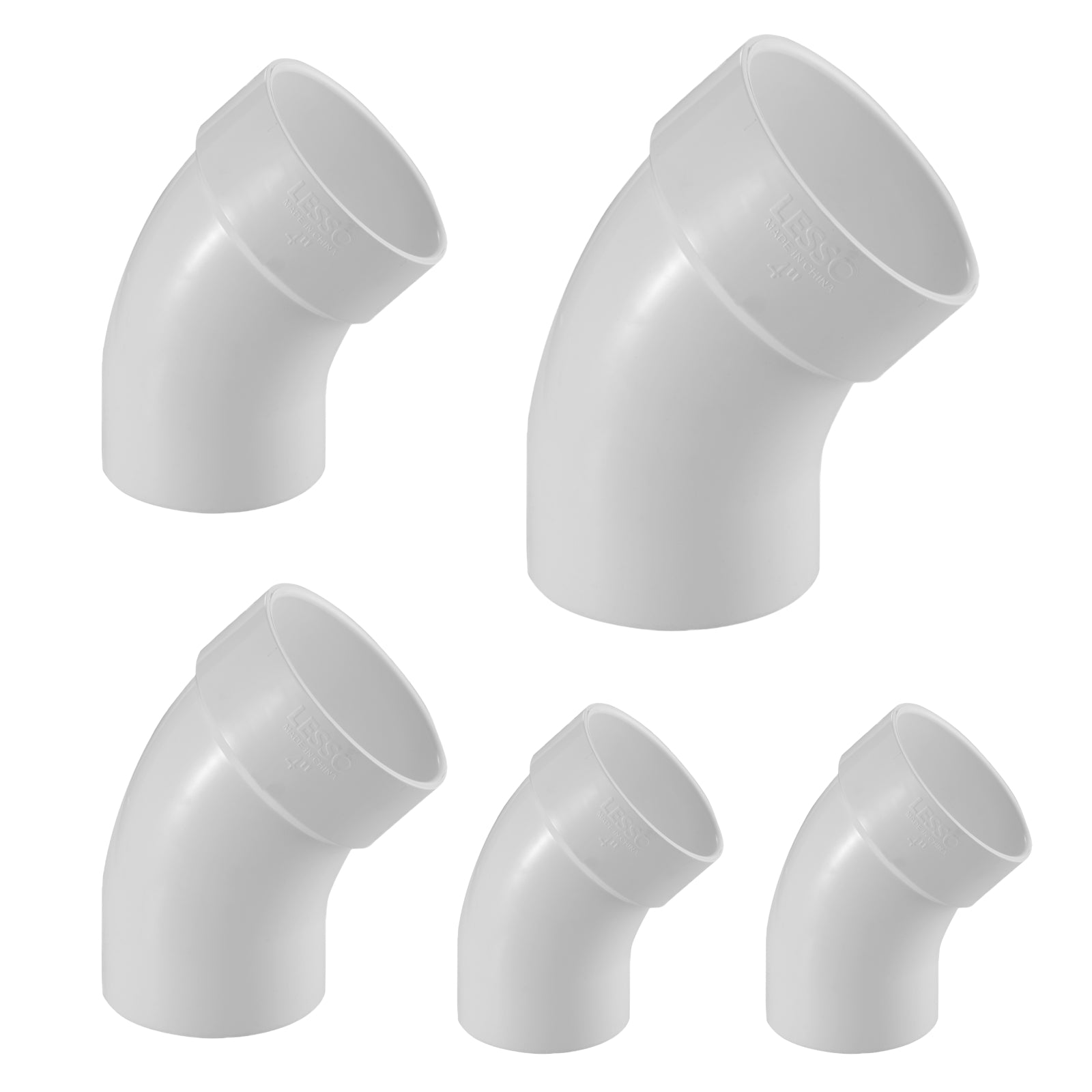 PVC DWV 45° Street Elbow (SPG x HUB) - Pick Size to Add