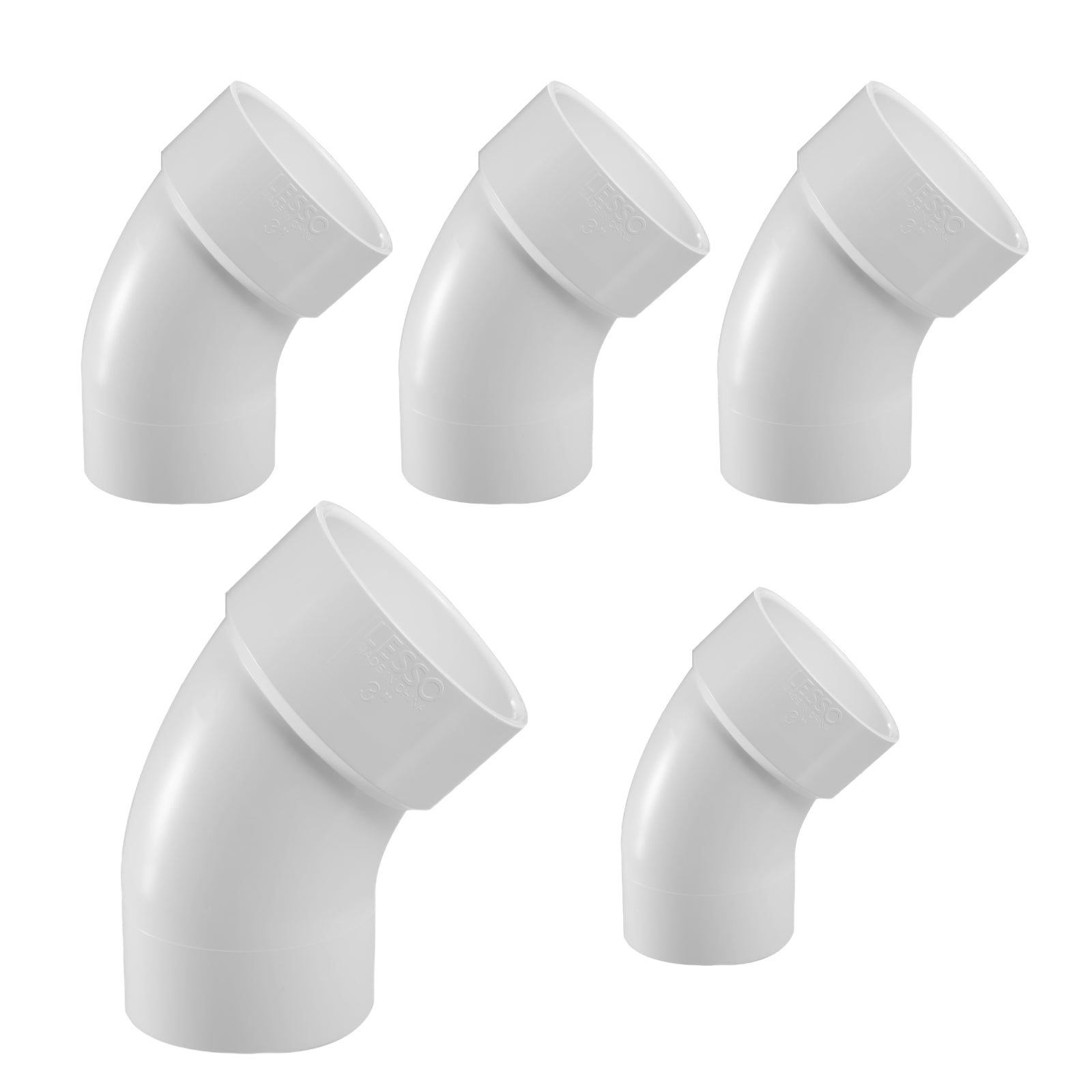 PVC DWV 22.50° Street Elbow (SPG x HUB) - Pick Size to Add
