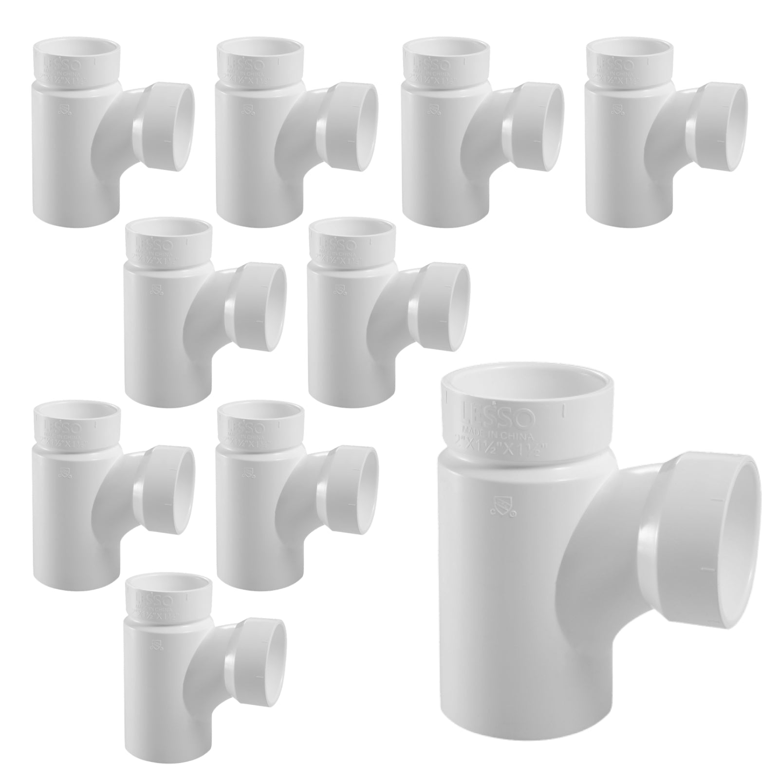 PVC DWV Reducing Street Sanitary Tees (SPG x H x H) - Pick Size to Add