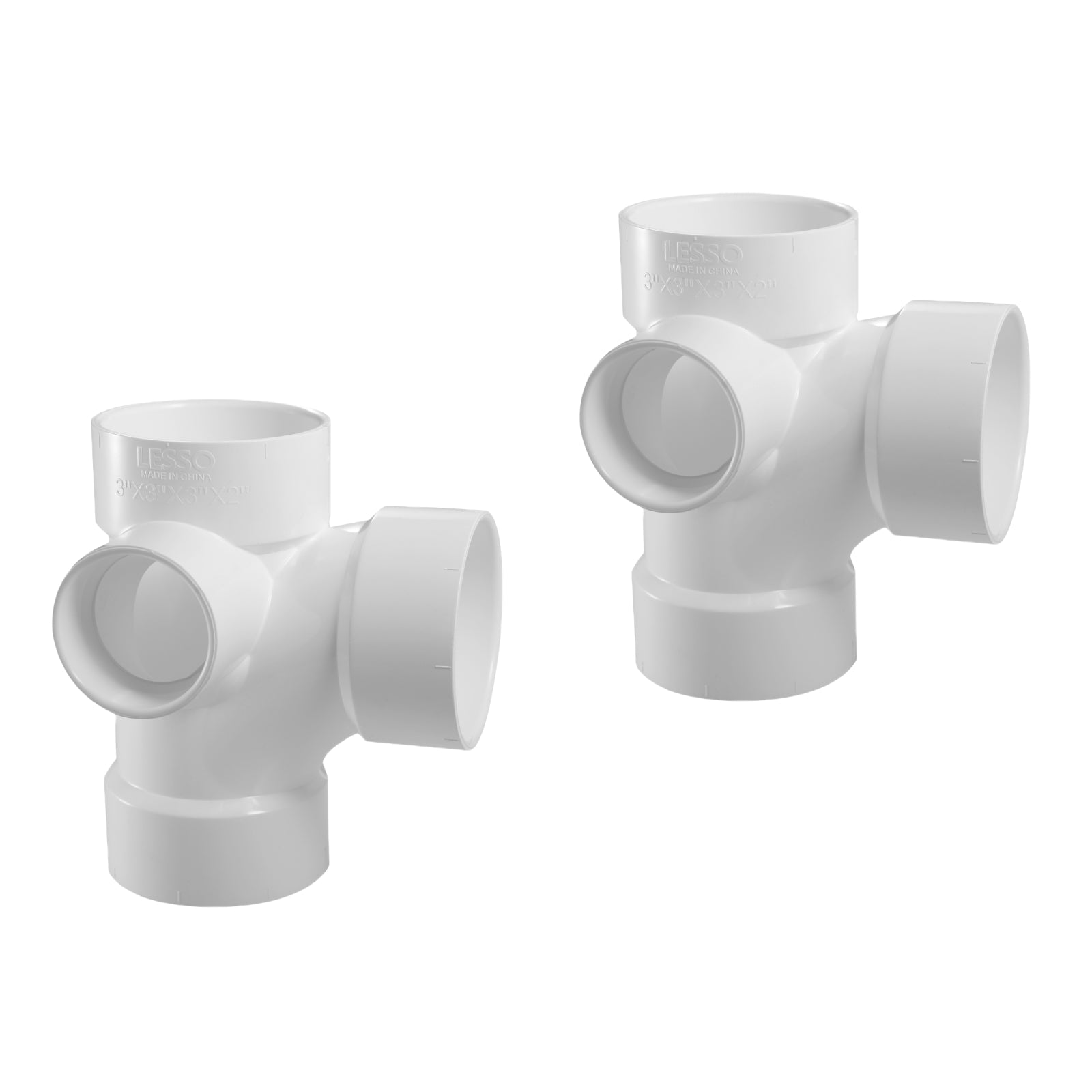 PVC DWV Sanitary Tees w/ Left Side Inlet (ALL HUB) - Pick Size to Add