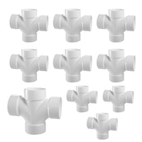 10-Pack 3" PVC DWV Double Sanitary Tee (ALL HUB)