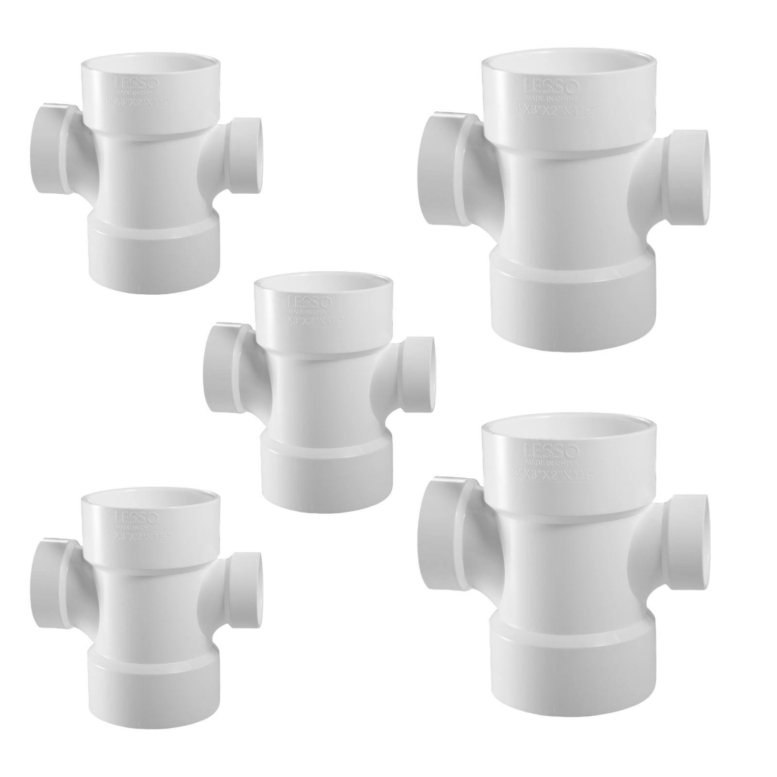 PVC DWV Double Sanitary Tee - Pick Size to Add
