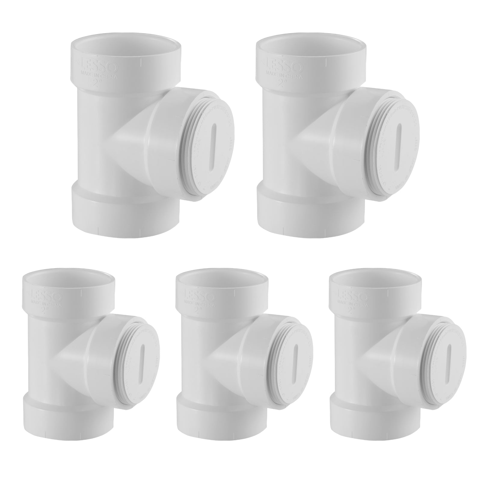 PVC DWV Cleanout Tee w/ Standard Plug - Pick Size to Add