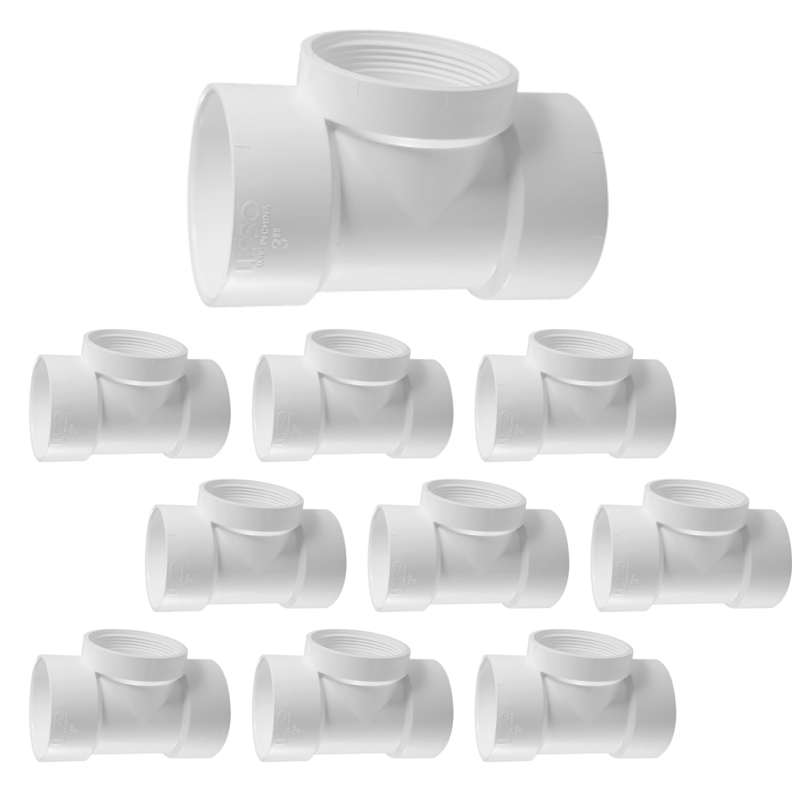 PVC DWV Flush Cleanout Tee W / Plug (H x H x FPT) - Pick Size to Add