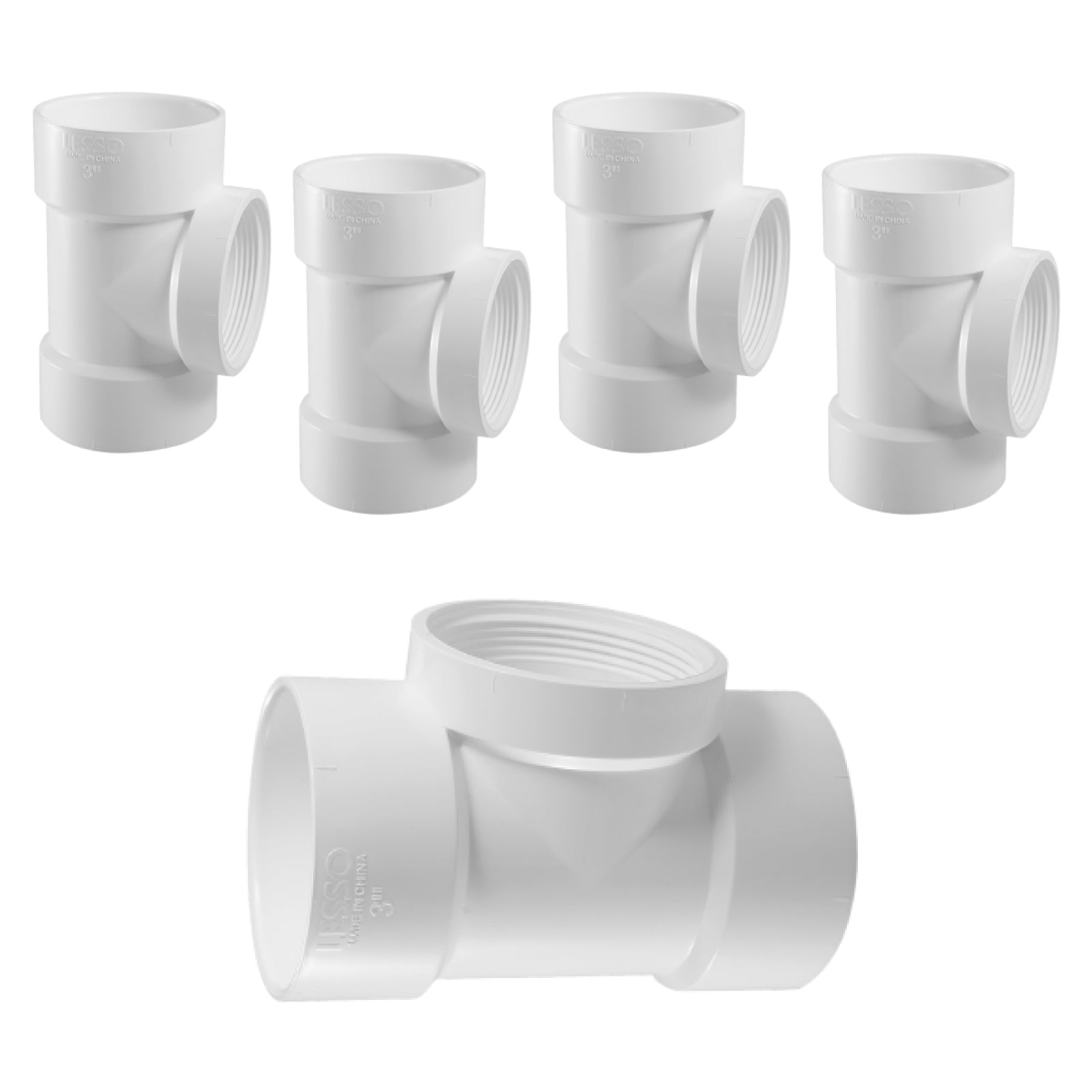 PVC DWV Flush Cleanout Tee W / Plug (H x H x FPT) - Pick Size to Add