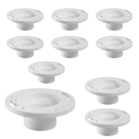10-Pack 4" x 3" Closet Flange/ Adjustable Plastic Ring