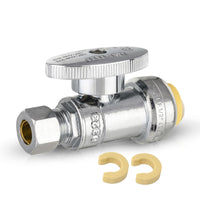 1/2" push connect 1/4" od straight stop valve, 1/4 turn (lead free)