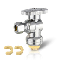 1/2" push connect 1/4" od compr. angle stop valve w/abs handle (lead free)