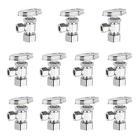 10-Pack 1/2" Nominal (5/8" OD) Comprx 3/8" OD Compr. Angle Stop Valve, Multi Turn (Lead Free)