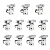 10 Pcs 1/2" FIP x 3/8" OD Compr. Angle Stop Valve, Multi Turn (Lead Free)