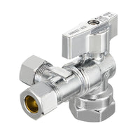 1/2" fip 3/8" od compr. 3/8" od compr. split angle stop valve, 1/4 turn (lead free)