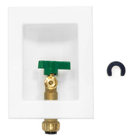 1/2" push fit inlet, ice maker outlet box