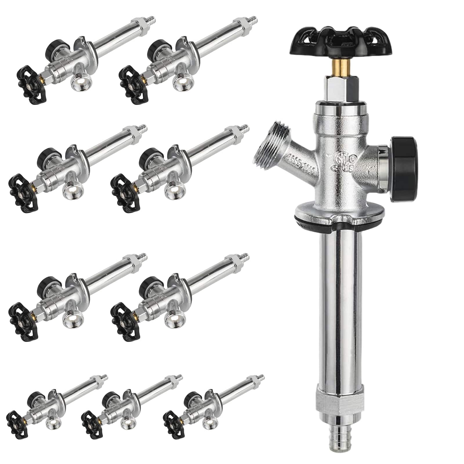 1 2 pex crimp x 3 4 hose bibb anti siphon frost free sillcock 11