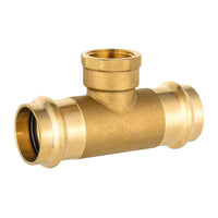 3/4" 3/4" x1/2" brass press press female thread tee (lead free)