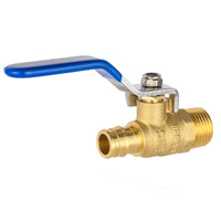 1/2" pex-a expansion 1/2" mnpt ball valve, blue (lead free)