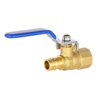 1/2" pex-a expansion 1/2" fnpt ball valve, blue (lead free)