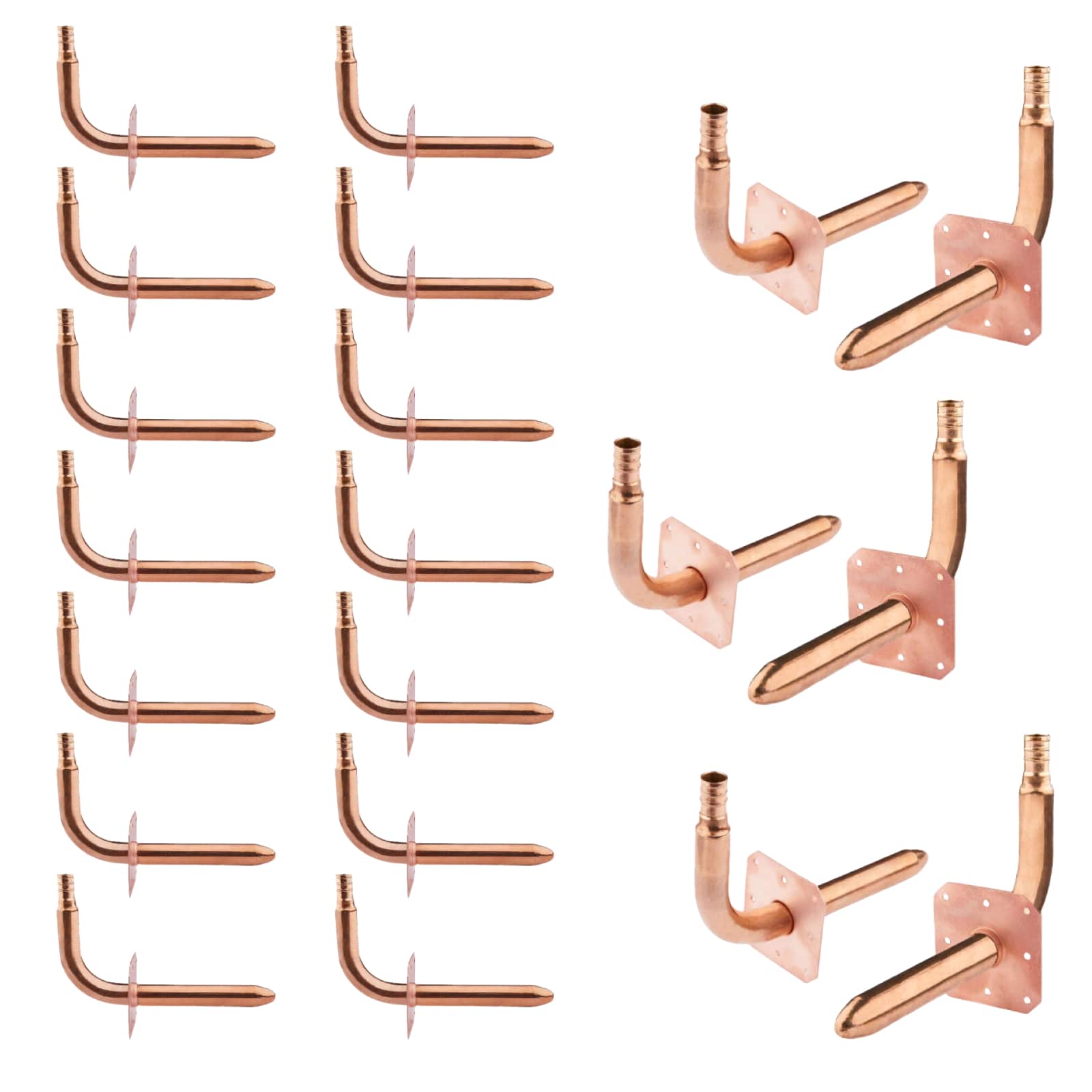 pex crimp copper stub with wall flange 9