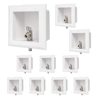10-Pack 1/2" PEX Crimp (F1807) Inlet, Toilet Outlet Box, 3/8" OD Compression Outlet Connection
