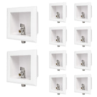 10-Pack 1/2" Sweat Intel, Toilet Outlet Box, with Installed 1/4 Turn Angle Stop Valve