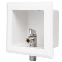 1/2" sweat intel, toilet outlet box, with installed 1/4 turn angle stop valve