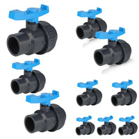 10 pcs 1-1/2" pvc true union ball valve sch 40/80
