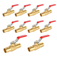 10 pcs 1" pex expansion ball valve, red (lead free)