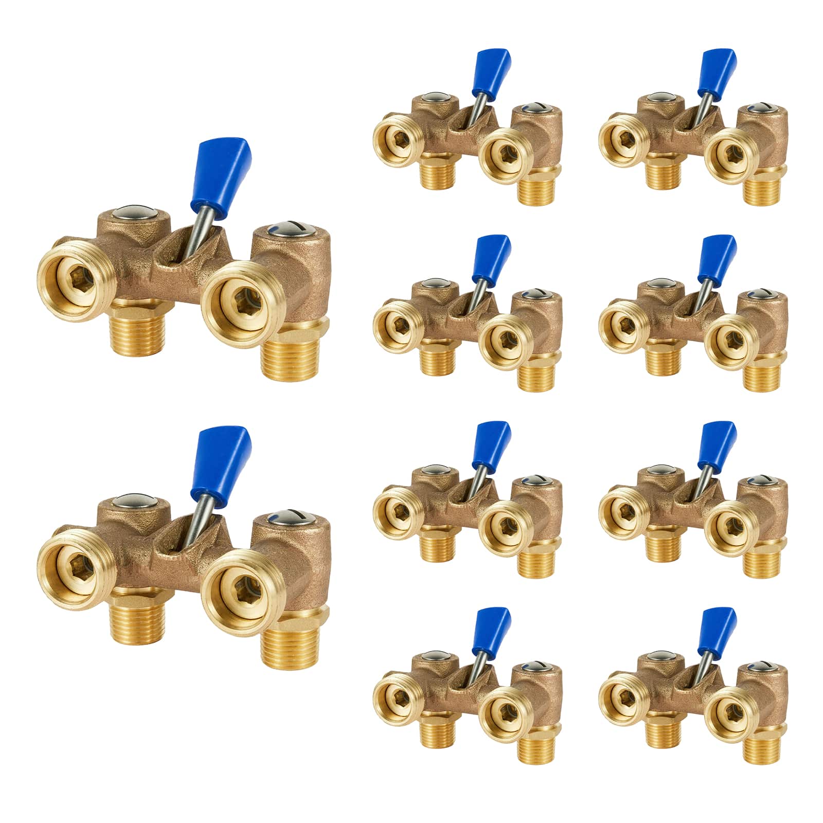 mpt x mht brass dual washing machine shut off valve 6