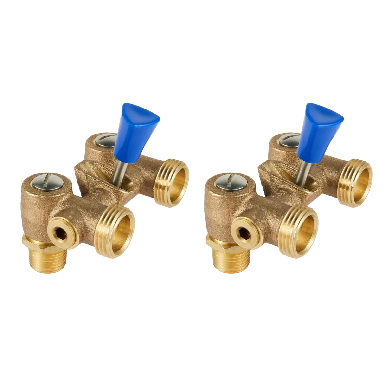mpt x mht brass dual washing machine shut off valve 4