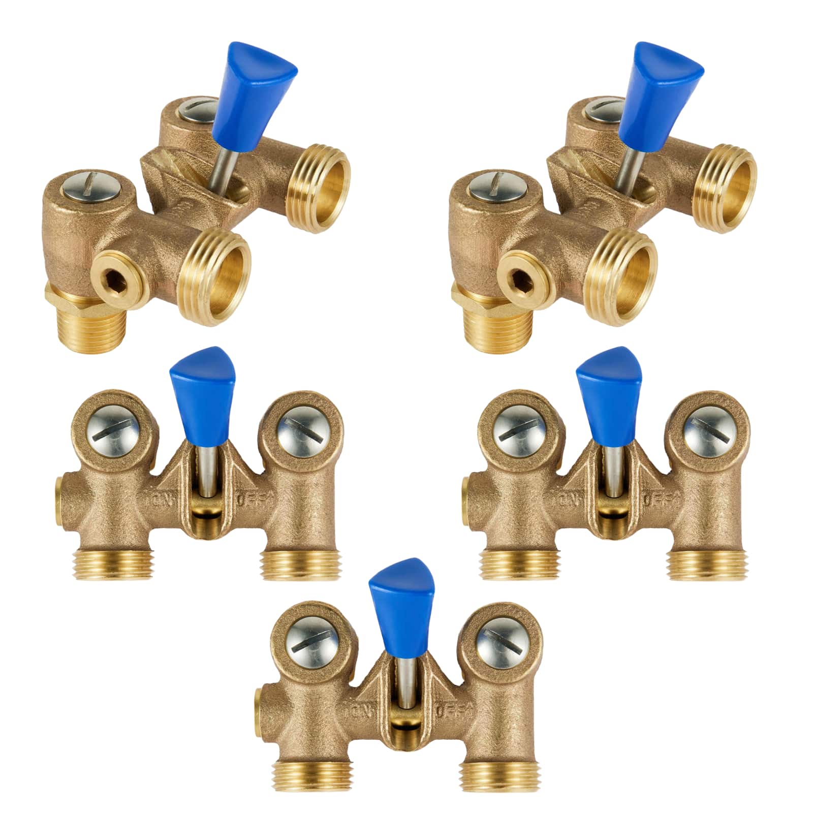 mpt x mht brass dual washing machine shut off valve 5