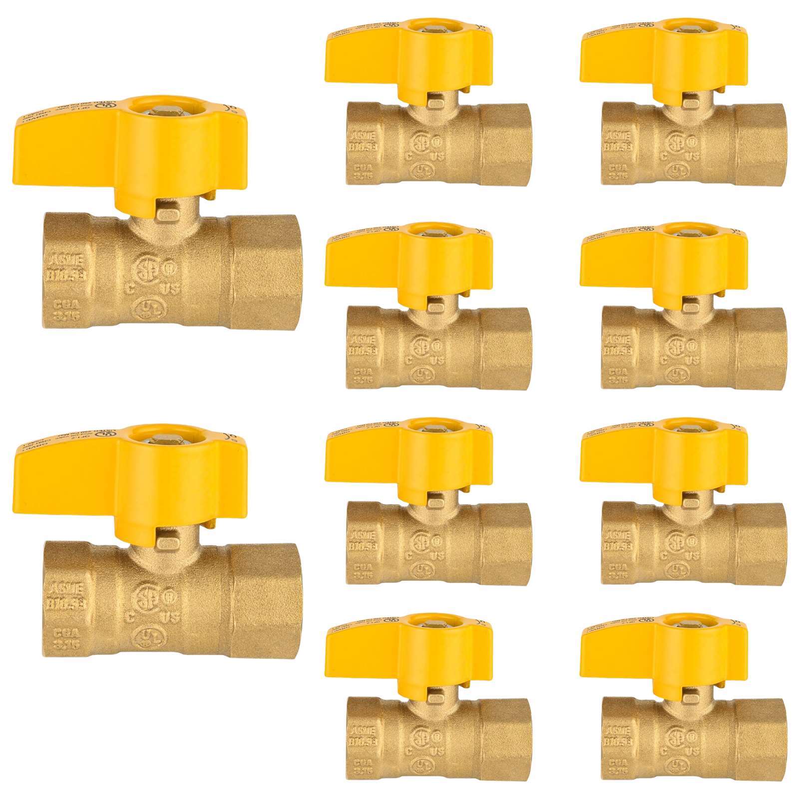 fnpt gas valve yellow 10