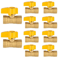 10-Pack 3/8" FNPT Gas Valve, Yellow