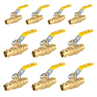 10-Pack 1-1/4" Press Ball Valve with EPDM O Ring, Yellow (Lead Free)