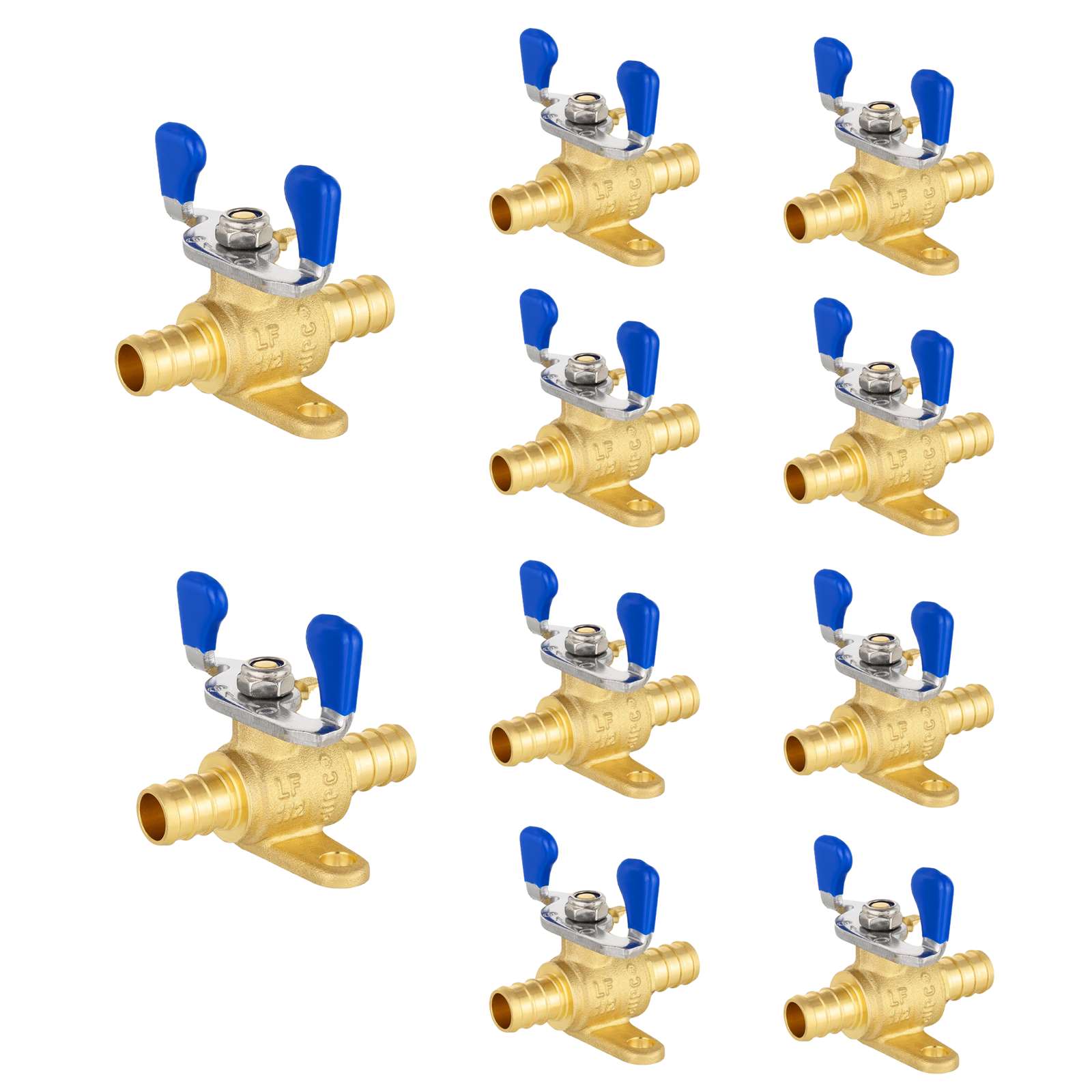 pex crimp drop ear butterfly ball valve lead free 9