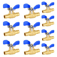 10 pcs 1/2" pex-a expansion butterfly ball valve, blue (lead free)