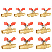 10 pcs 1/2" pex-a expansion butterfly ball valve, red (lead free)