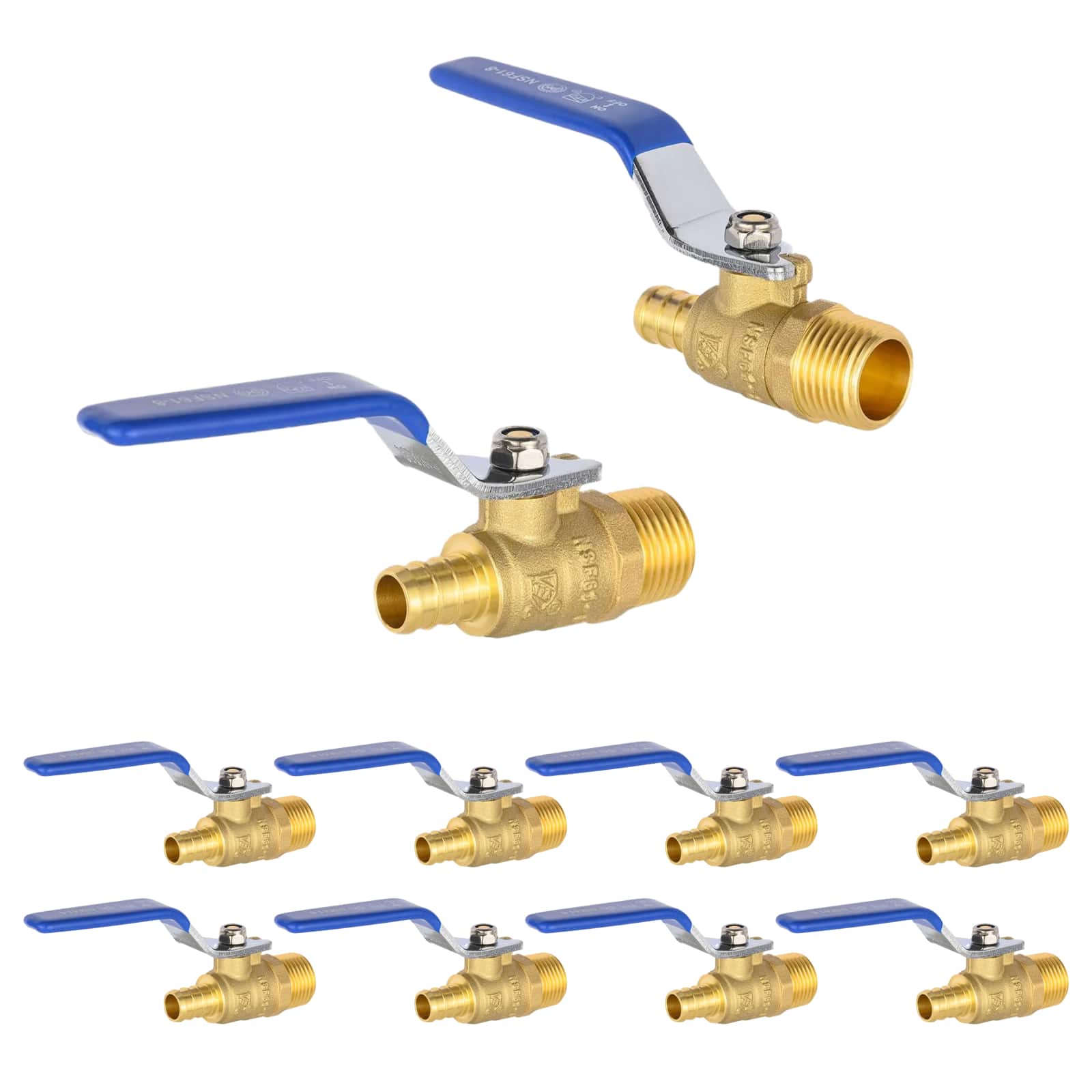 pex crimp x mnpt ball valve lead free 8