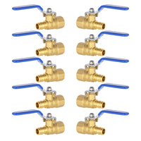 10-Pack 1/2" PEX-A Expansion X 1/2" FNPT Ball Valve, Blue (Lead Free)